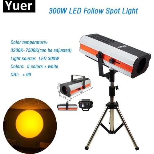 300W led follow spot light Replace 2500W Following CRI > 90 party disco DJ club studio 3200K-7500K color temperature for stage