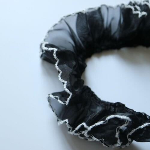 4cm*1yard Retro Ruffle wave lace trim for clothes white black Trimmings for wedding dress DIY sewing accessories trim for tailor