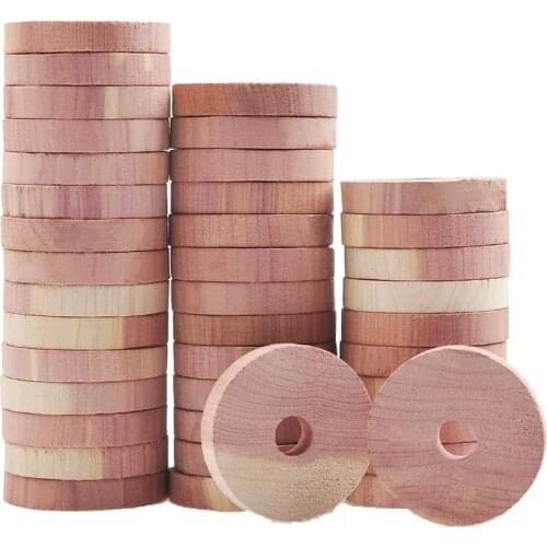 Best 40 Packs Aromatic Cedar Blocks for Clothes Storage,Natural Cedar Wooden Rings for Hangers,Closet Storage and Drawers