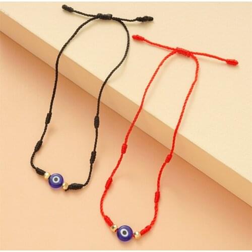 6Pcs Kabbalah Bracelet 7 Knots of Red Thread Unisex Adjustable Eye Protection Good Luck Bracelet Kit With Wish Card