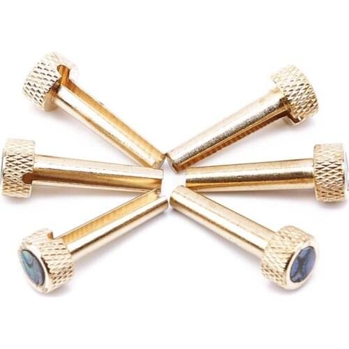 6 Pcs/Pack New Brass Acoustic Guitar Strings Bridge Pins Strings Pegs Nails Pin Musical Instrument Guitar Accessories