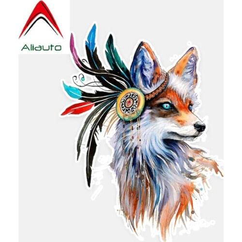 Aliauto Beautiful Fox Animal Car Sticker Reflective Creative Waterproof Decoration Decal Automobile Accessories PVC,16cm*11cm