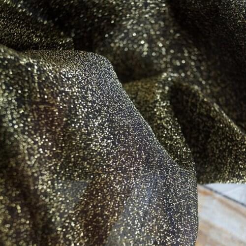 Shimmer Jersey Fabric Bling Metallic Soft Glittery Stretchy Dress Fabric Golden Thread ON SALE