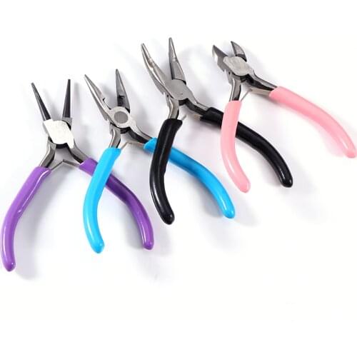 1 Piece Stainless Steel Round Head Needle Nose Pliers Multifunctional Hand Tools Pink Vice Pliers DIY Jewelry Handmade Making