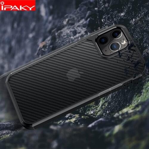 For iPhone 12 Case IPAKY for iPhone 12 Pro Mini Case Carbon Fiber Skin Transparent Protect Soft Cover for iPhone 12 Pro MAX Case