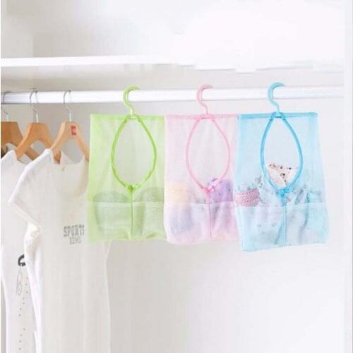 Dropshipping New Bathroom Storage Clothespin Mesh Bag Hooks Hanging Bag Organizer Shower Bath