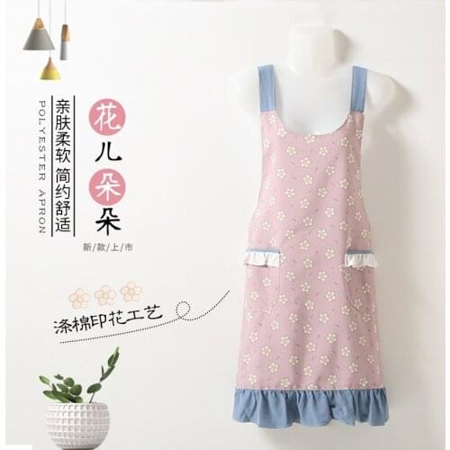 Apron home kitchen waterproof and oil proof female fashion work cute Japanese cooking