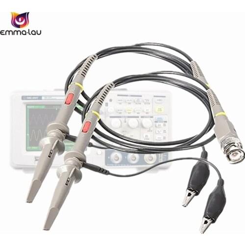 2Pcs/Pack P6100 Oscilloscope Probe Kit 100MHz Scope Clip Test Probe 10:1 and 1:1 Switchable for Tektronix HP Sonda Universal
