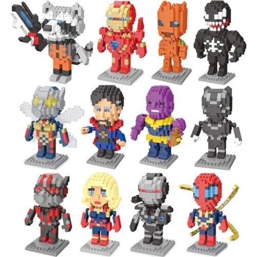 Disney Block Cartoon Anime Marvel Avengers 3 Hulk Captain America Spider Toy DIY Building Bouwstenen Speelgoed