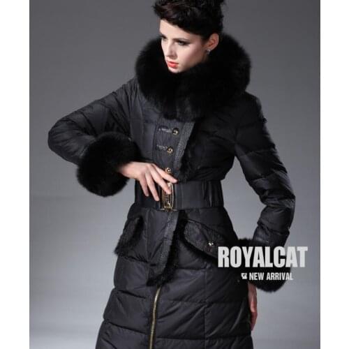 Royalcat 2017 Winter jacket women down jackets Fox fur Women'r down coat real fur hood down outerwear parkas long loose parka