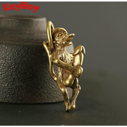 Brass Naughty Monkey Big Genitalia Penis Car Key Chain Rings Pendants Funny Keychain Ornaments Punk Rock Fashion Keyring Jewelry
