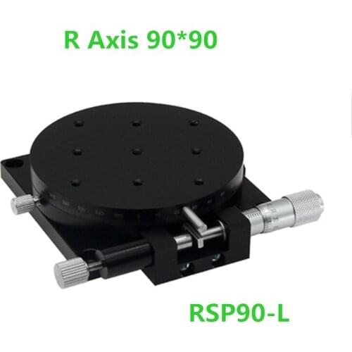 R Axis 90MM 3.6" Manual 360 degree Heavy Load Rotary sliding table Micrometer Precision Adjust Angle Platform Optical RSP90-L