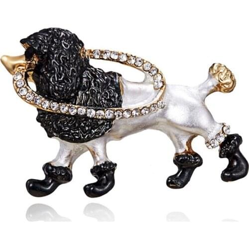 Fashion Black Pet Dog Unisex Badge Brooch Animal Enamel Pin Cute Lapel Pins Brooches Animal Jewelry Girl Gift Wholesale