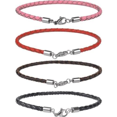 Fashion Classic Rope Leather DIY Black Bracelet Red Thread Line Jewelry Red String Bracelet for Women Men Lobster Bracelets