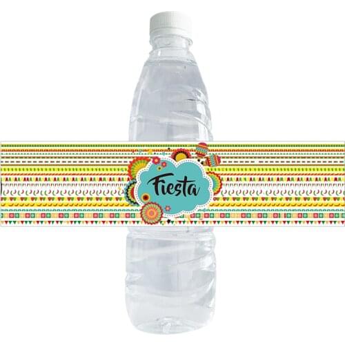 Birthday Bottle Stickers Fiesta Party Water Bottle Labels Mexican Fiesta Wedding Shower Favors Party Decoration Bottle Stickers