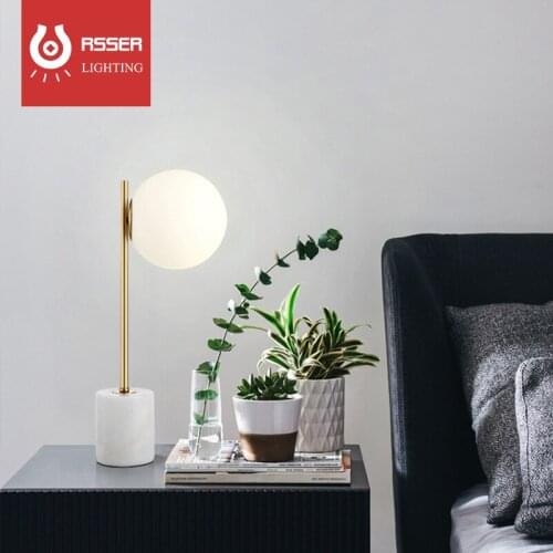 Table lamp bedroom bedside lamp with warm romantic light home luxury marble book table eye protection Italian style small table