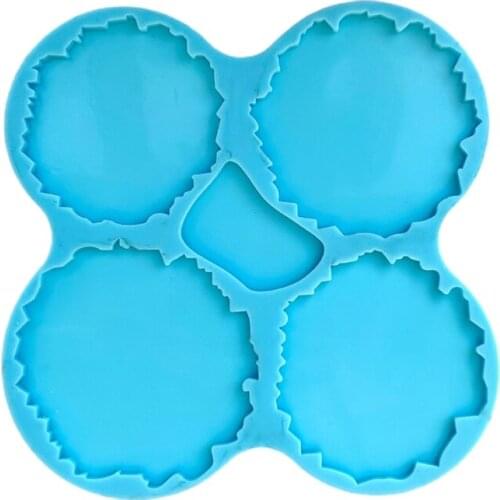Irregular Round Coaster Epoxy Resin Mold Cup Mat Casting Silicone Mould DIY Crafts Home Decoration Making Tool