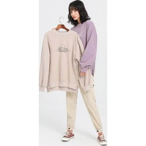 Kpop Clothes Women Long-Sleeved Hoodies Classic Round O-Neck Pullover Hoodie With Printed