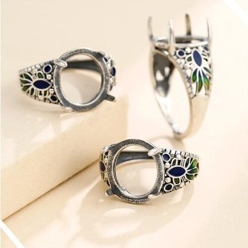 12*13mm 925 STERLING SILVER Women Semi Mount Bases Blanks base blank Pad ring Setting wedding jewelry findings diy A5965