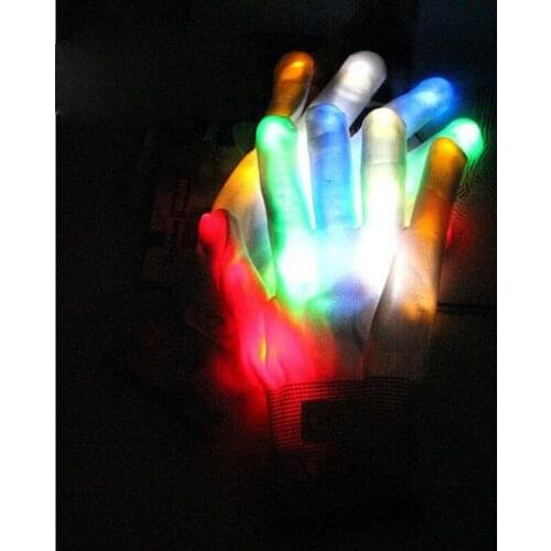50pairs LED Flash Gloves Colorful Glow Finger Light Up Glove Christmas Halloween Party Concert Decoration Novelty Toys ZA3737