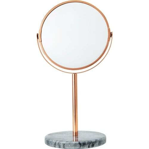 Retro Marble Household Desktop Vanity Mirror Makeup Mirror Girl Heart-shaped Mirror Desktop Princess Mirror
