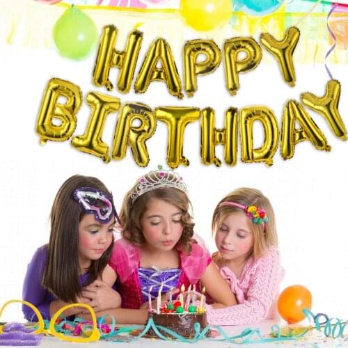 16 inch Premium 3D Aluminum Foil Letters Balloons for Girls Boys Kids & Adults Party Supplies and Birthday Decorations