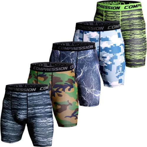 Men Running Shorts Compression Shorts Men 3D Print Camouflage Bodybuilding Tights Short Men Gym Shorts Male Muscle Alive Elastic
