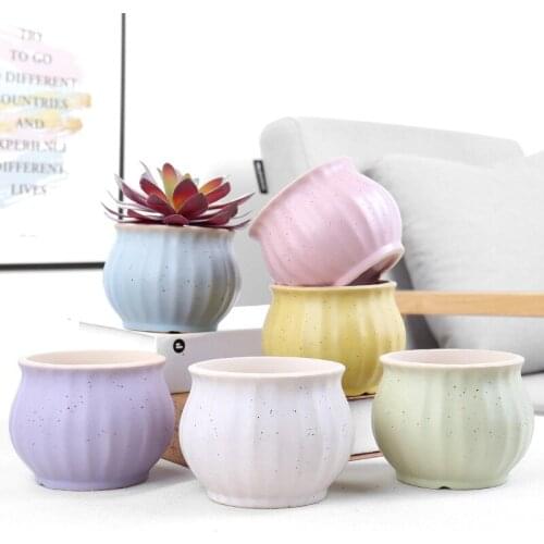 Modern Simple Succulent Ceramic Flower Pot Hipster Macaron Flower Pot Home Gardening Green Plant Pot