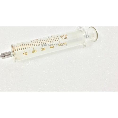 2pcs/Lot 50ml 50cc Glass Syringe Luer Lock Head Reusable Glass Injector Lab Glassware