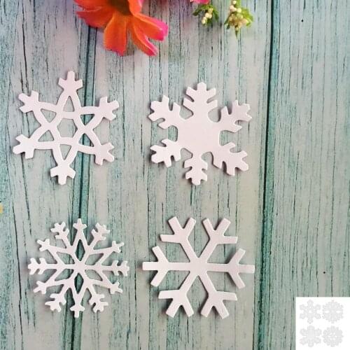 4Pcs Christmas Snowflakes Dies Stencil Metal Cutting Dies Scrapbook Embossing for Card Making Album Decor Stencil Template DIY