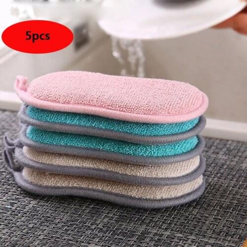 Magic Sponge Kitchen Cleaning Brush Microfiber Scrub Sponges for Dishwashing Bathroom Accessories Household Cleaning Gadget