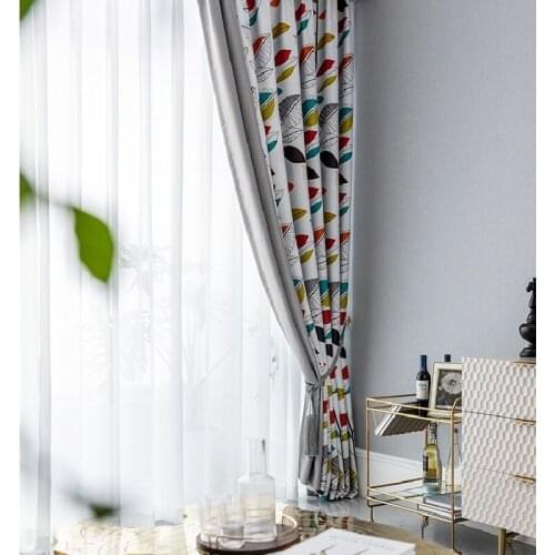 High-precision Shading Printed Curtains Environmental Protection Pastoral Style for Living Room Bedroom Study Curtains Custom
