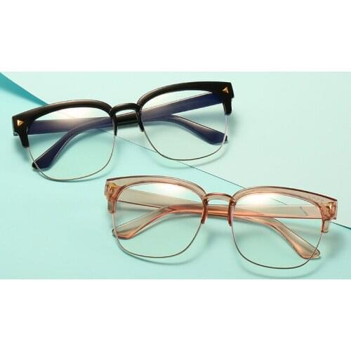 Boy Girl Game Reading Computer Protective Goggle Fashion Half-frame Children Glasses Plain Kids Round Anti Blue Light Eyewear