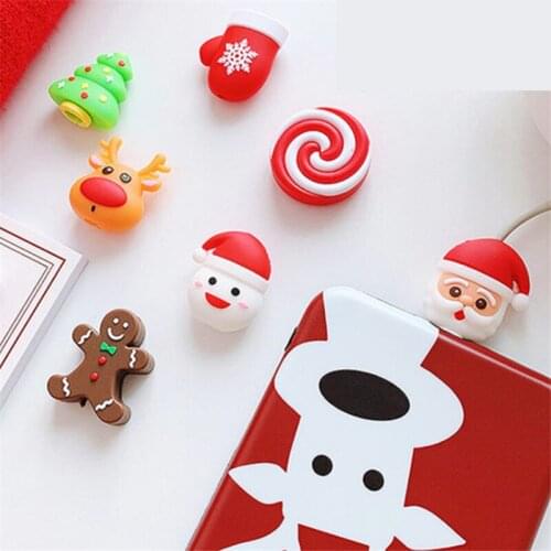 Cable Protector Cord Wire Protection Silicone Bites Cover Cartoon Charging Cable Winder For Charger Cable Phone Holder Accessory