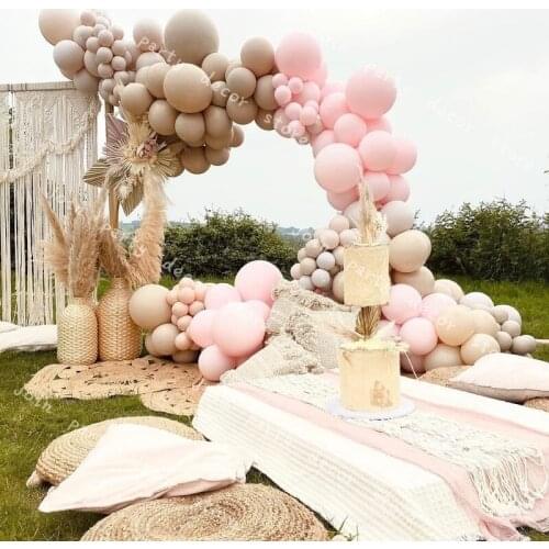 Baby Shower 134pcs Doubled Apricot Wedding Birthday Party Backdrop Doubled Cream Peach Holiday Dinner Macaron Pink Garland Kits