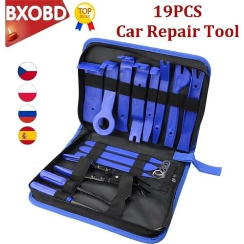19PCS Car Pry Disassembly Tool Hard Plastic Auto Car Radio Panel Trim 19pcs Dashboard Removal Set DIY Car Repair Tool Kit
