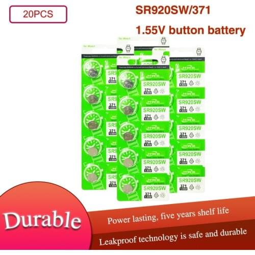 20pcs For Maxell Original 371 SR920SW 920 LR920 AG6 LR920 LR69 171 1.55V Silver Oxide Watch Battery Watch Battery MADE IN JAPAN