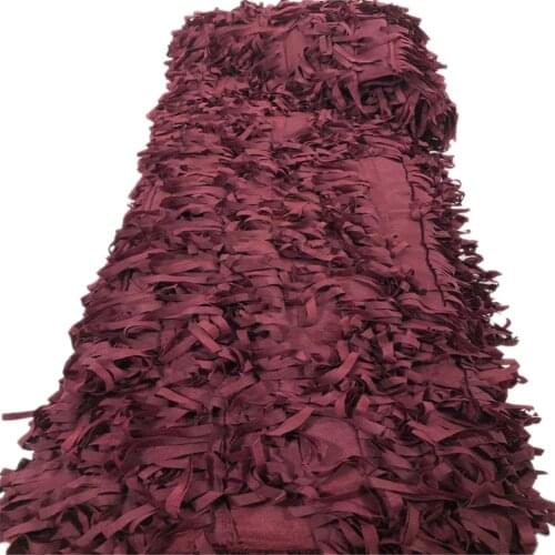 5yards/pc) sequins tassels lace fabric soft African French net lace fabric for fashion party dress RF-290