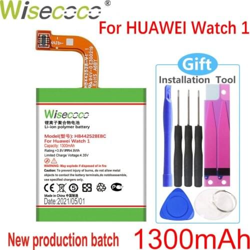 WISECOCO NEW High Capacity HB442528EBC Battery For HUAWEI Watch 1 Watch1 SmartWatch Batteryies+Tracking Number+Gift tools