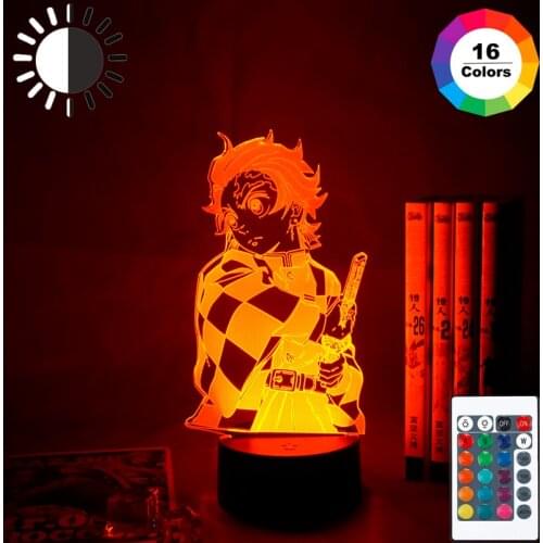 Demon Slayer 3d Night Lamp Kimetsu No Yaiba Tanjiro Kamado Figure for Child Bedroom Decor Nightlight Kids Led Night Light Gift