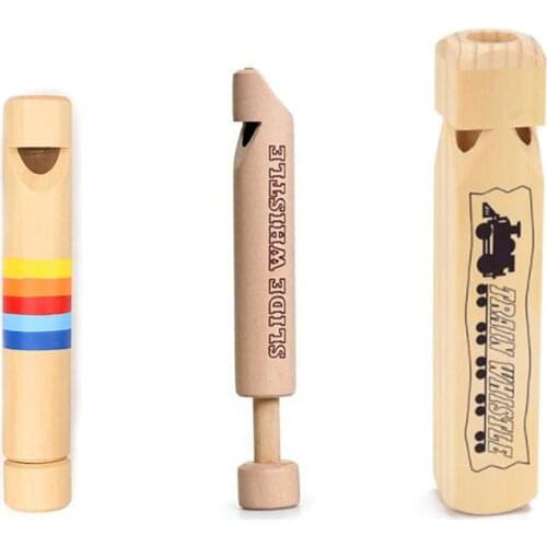 Wooden Train Slide Whistle Kids Montessori Baby Music Toys Instrument For Children 2 3 4 5 6 Years Old