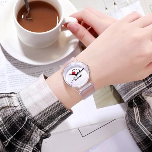 Kids Quartz Sport Watch Jelly for Girls Boys Children Women Clocks Wristwatch Cartoon Transparent Color Simple