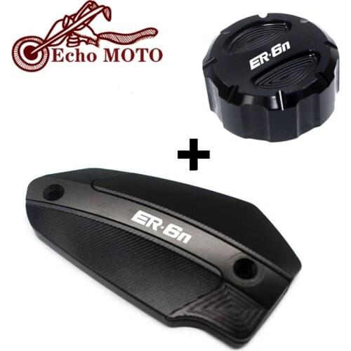 For KAWASAKI ER6N ER-6N 2009-2016 2012 2013 2014 2015 Motorcycle Front & Rear Brake Fluid Cylinder Reservoir Cover Oil Tank Cap