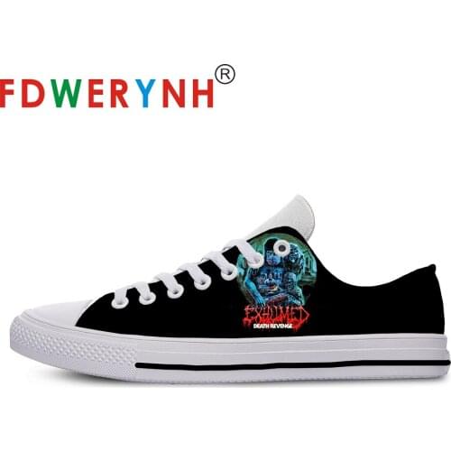Exhumed Band Most Influential Metal Bands of All Time 3D Mens Low-top Casual Shoes Pattern Logo Men and Womens White Shoes