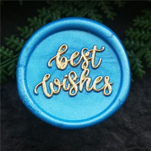 Best Wishes brass stamp wood handle,DIY Ancient Seal Retro Stamp,Personalized Wax Seal High Quality Exquisite Paint Wax Seal