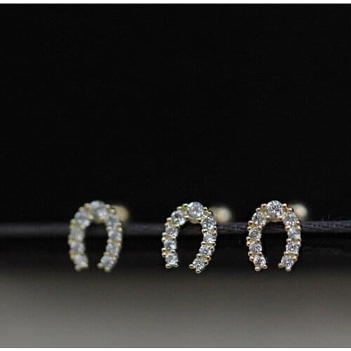 Liemjee Wholesale Elegant S925 Silver Mini U Shape Earrings Fashion Jewelry For Women Luxury Namour Charm Gift All Seasons