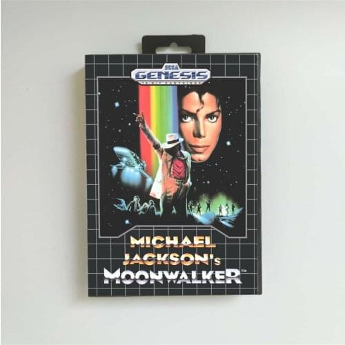 Micheal Jacksons Moonwalker - USA Cover With Retail Box 16 Bit MD Game Card for Sega Megadrive Genesis Video Game Console