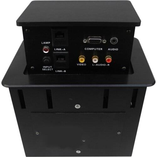 Multimedia Desktop Lifting Extension Socket Pop up Electrical Sockets 2 Universal outlets+2 RJ45+1 3.5 Audio+1 USB+1 HDMI+1 VGA