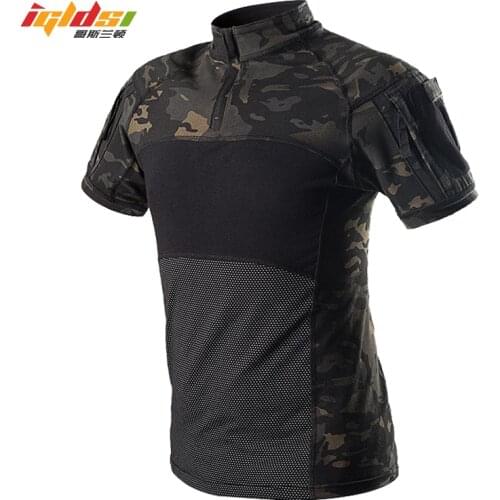 Mens Camouflage Army Short Sleeve T-Shirt Male Summer RU Frog Soldiers Combat Tactical T Shirt Military Force Multicam Tee Camo