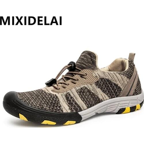 Men Sneakers Breathable Casual Shoes Men Mesh Lace-up Comfortable Outdoor Walking Footwear Fashion Wading Men Shoes Plus Size 46